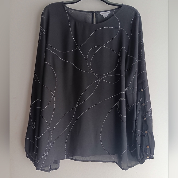 Liz Claiborne Black & White Blouse - Picture 1 of 5